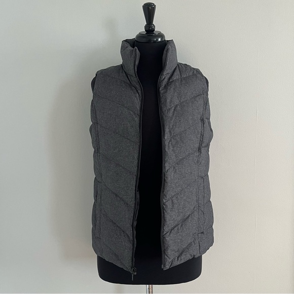 Lands' End Women's Small Gray Down Feather Zip Vest - Picture 1 of 3